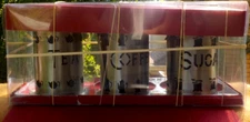 New Well Equipped Kitchen 3 Pierced Metal Cannisters & Spoons, Coffee Tea Sugar