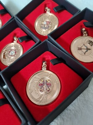 2021 Zodiac Silver Coin Pendant .999 Fine Silver | Rose Gold Bezel | COA 1 /999