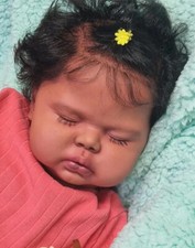 Lifelike 24inch Reborn Doll Hand-rooted Hair Toddler Girl Pickle Dark Skin Gifts