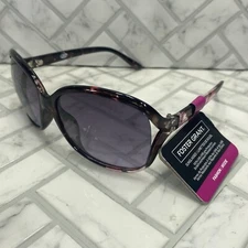 NWT Foster Grant Sunglasses 31922FGX108 Black Floral Fashion 100% UVA-UVB