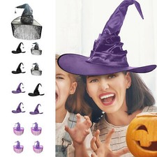 Witch Hats for Women Mysterious Ruched Hat for Halloween Witch imaginative