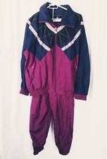 Vintage 80s 90s CASUAL ISLE TRACK SUIT Jacket And Pants Windbreaker Woman Large