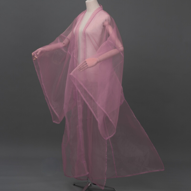 Cárdigan kimono de malla larga para mujer disfraz Hanfu transparente suelto chino vintage chic