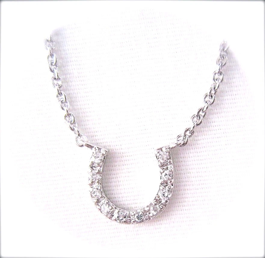 925 Sterling Silver Lucky Horseshoe Pendant Necklace