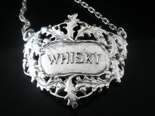 New Cast Scottish Sterling Silver WHISKY Decanter Label (boxed) Dart Silver Ltd - Picture 4 of 8