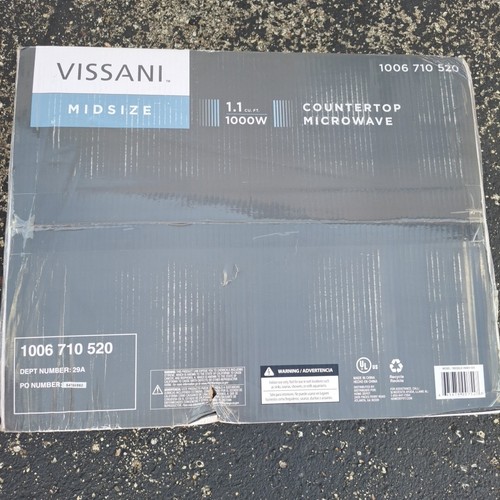 Vissani Microwave 20.30" 1.1-Cu Ft Touchpad Safety Lock Turntable Timer Black - Picture 9 of 13