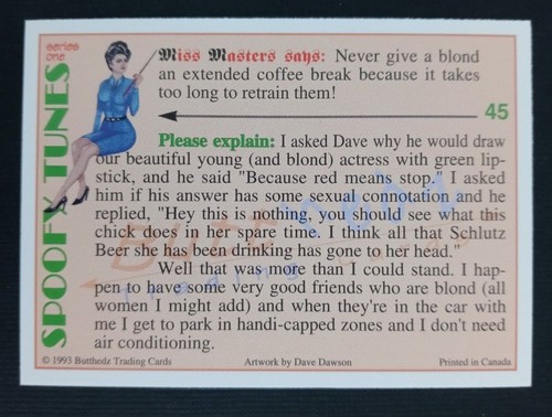 1993 Miss Masters Spoofy Tunes Trading Card (Pick Your Card) - Bild 91 von 111