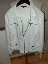 Superb Ladies Designer John Richmond 100% Linen Jacket Uk 16 Rrp £245.00