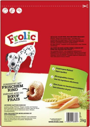 Frolic Hundefutter Trockenfutter mit Rind, Karotten Getreide, 3 Beutel (3 x 3kg) - Bild 2 von 8