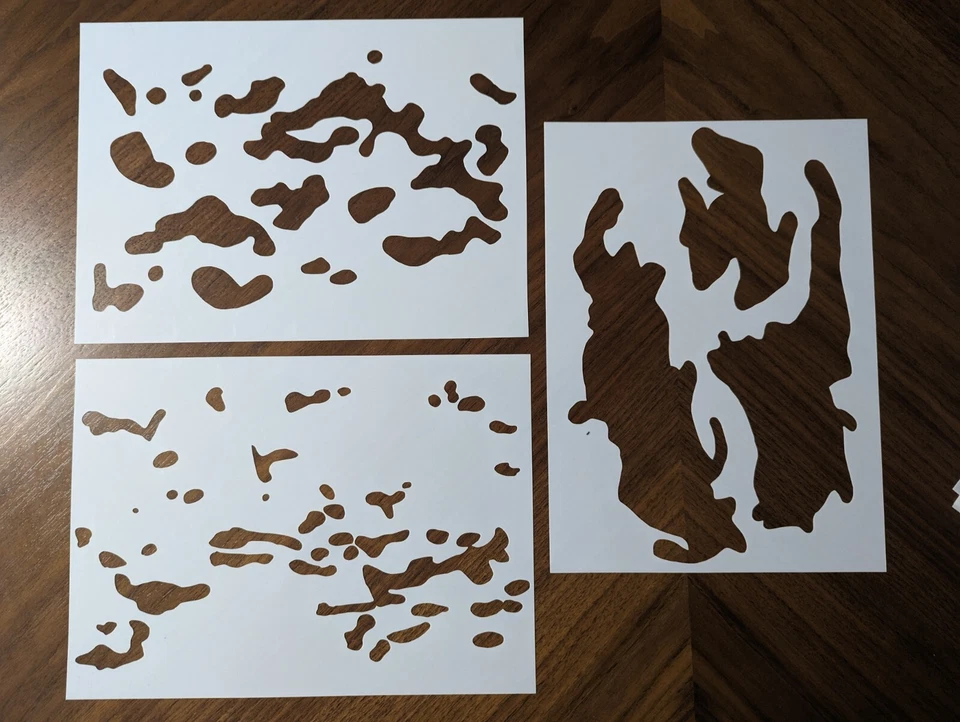 Plantilla Multicam/AMCU - A4 Reutilizable - 3 Hojas - Hágalo Usted Mismo Pintura en Aerosol Versión 1 Foto 2 de 4