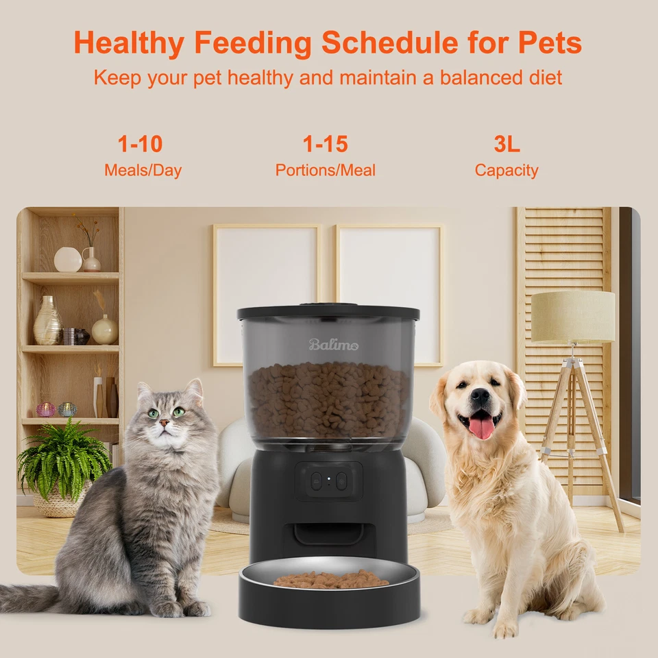 3L Katze Hunde Futterautomat Automatischer Futterspender mit Timer WLAN APP - Bild 3 von 4