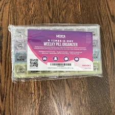 MEDca Weekly Pill Organizer 4 times a day Portable