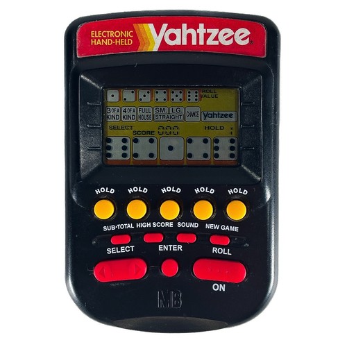 1995 Milton Bradley Yahtzee 4511 Black Electronic HandHeld Portable