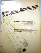 TRANSITE & CHEMTITE Pipe Catalog ASBESTOS Reinforced Plastic 1968 Johns Manville