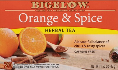 Bigelow Orange & Spice Herbal Tea - 20 tea bags