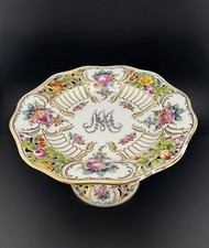 Carl Thieme Dresden Porcelain Marie Antoinette Reticulated Compote Bowl