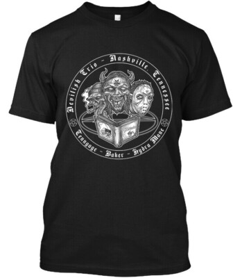 New Popular! Devilish Trio American Music Graphic Retro Logo T-Shirt Size S-5XL