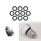 10pcs Black Rubber Oil Drain Plug O-ring Gasket Fit For Harley Twin Cam # 11105