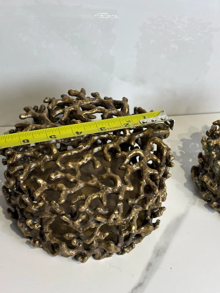 Mina Brass Home Accent Antique Boxes Set Bronze Size 6x6 5x4 - Image 4 of 4