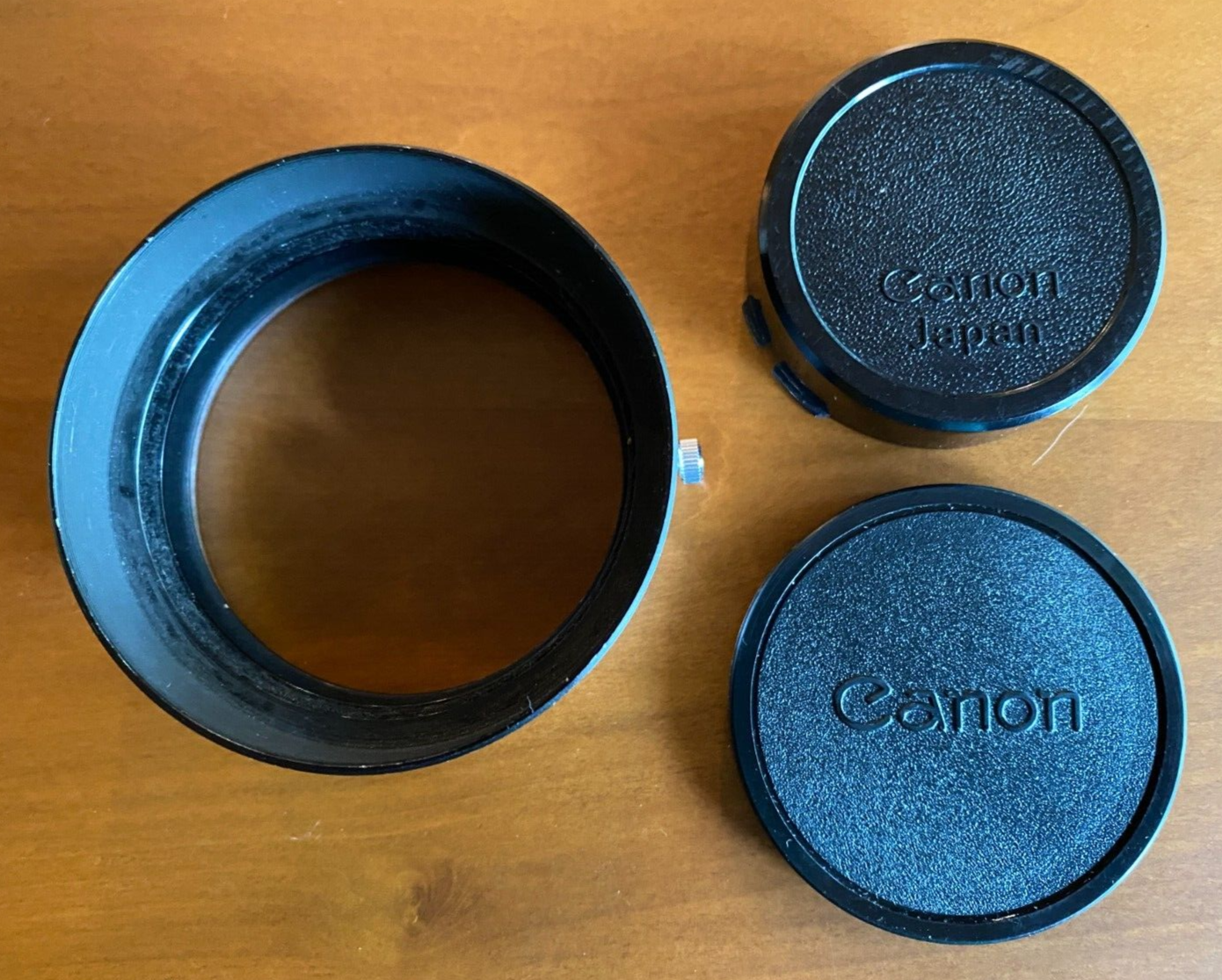 Vintage Genuine Canon S-60 Metal Camera Lens HOOD & Body CAP & Rear CAP F1/35mm