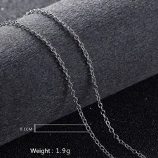 925 Silver Rolo Chain Necklace Ring Lock Men's Women's Jewelry 16-24"