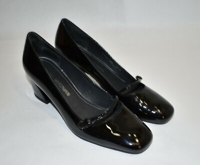 New Stuart Weitzman Oneup Patent Leather Mary Jane Pump Black Size 8.5 MSRP $525