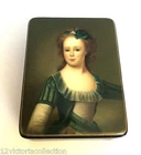 Classic woman portrait Russian Lacquer Box Handpainted Fedoskino Art Work