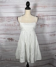 Faithfull the Brand Octavia Mini Dress White Casual Sun Dress Women's - Size 4