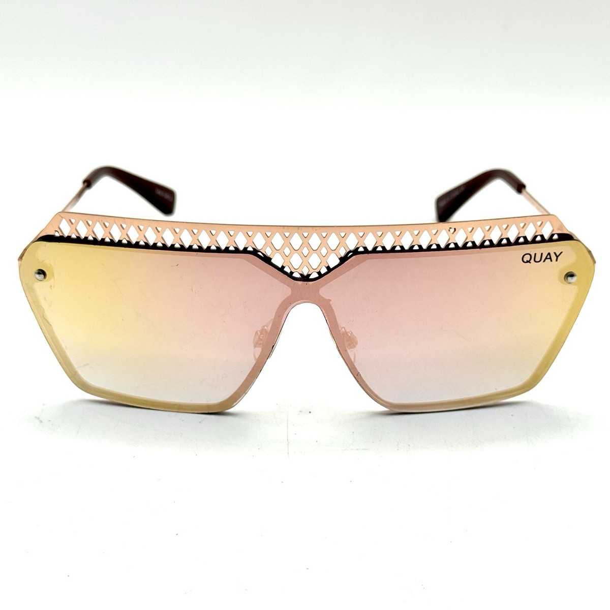 QUAY Australia Shield Sunglasses Hall Of Fame Gold Brown  display picture 3