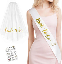 3 Pcs Bridal Veil Set, Bride to Be Accessories for Bachelorette Party