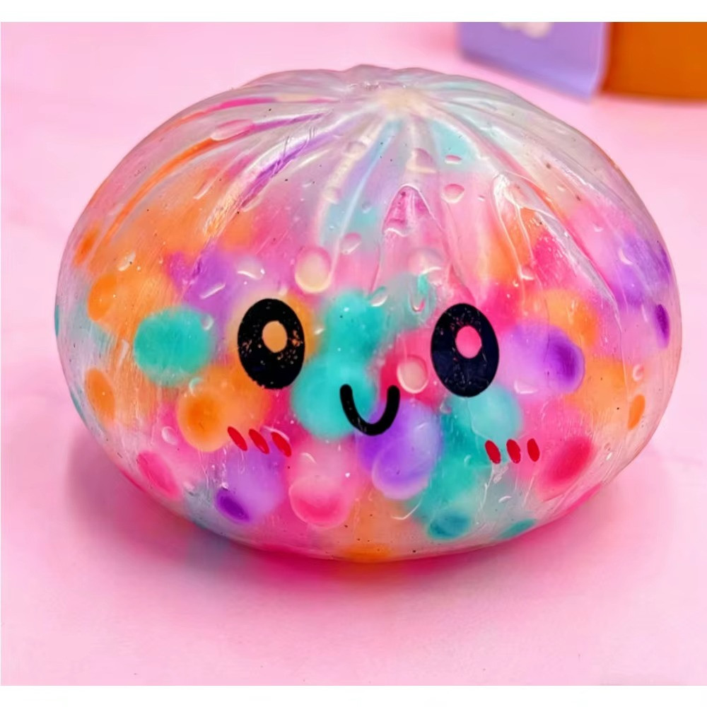 Colorful Bubble Dumpling Squeeze with Steamer Soft TPR Dough Ball Decompression
