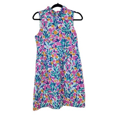 Tyler Boe Erica Linen Cotton Blend High Neck Sleeveless Tulip Dress Size 4