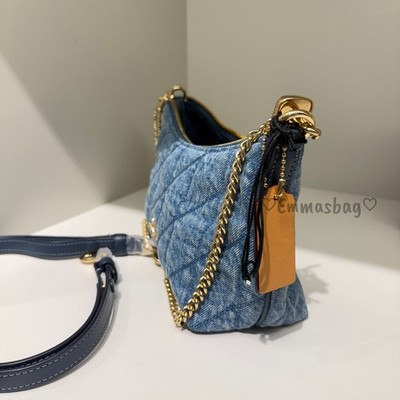 Coach Caitlin Shoulder Bag With Quilting CDZ89 Gold/Indigo | eBay