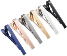 6 Pcs Tie Clips for Men, 6 Classic Colors Upgrade Bar, Non-Slip Clip... 