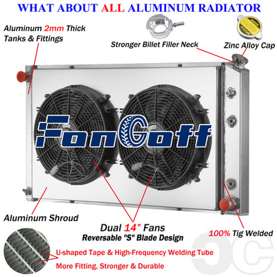 4 ROW Radiator + Shroud Fan For 1989-1991 CHEVY GMC R2500 R3500 V2500 V3500 7.4L