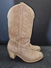 Vintage Acme Dingo Cowboy Western Boots Suede Leather Pointed Toe Women's Sz 7.5