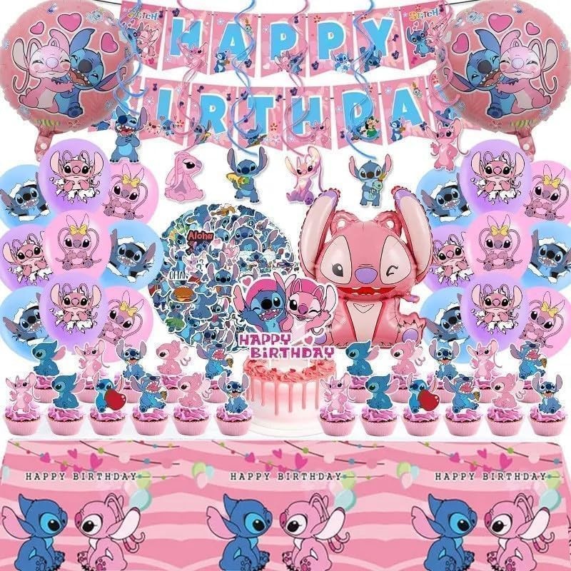 101PCS Stitch Party Supplies, Birthday Decorations Set Include Banner, Balloo...