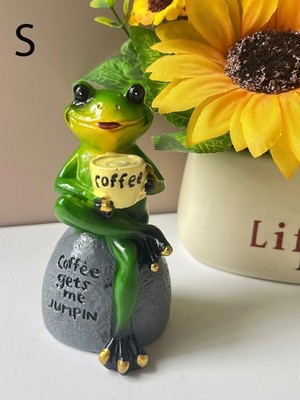 Niedlicher Frosch Garten Statue Harz Tier Figur Terrasse Rasen Deko