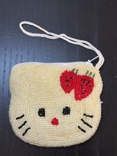 Yellow Beaded Hello Kitty Change Purse