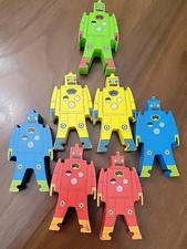 Schylling Stacking Wood Robots Set of 7 Red, ...