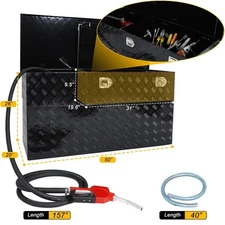 60-Gal Transfer Fuel Tank Tool box Gasoline Diesel 10GPM w/ Drive Side Pump