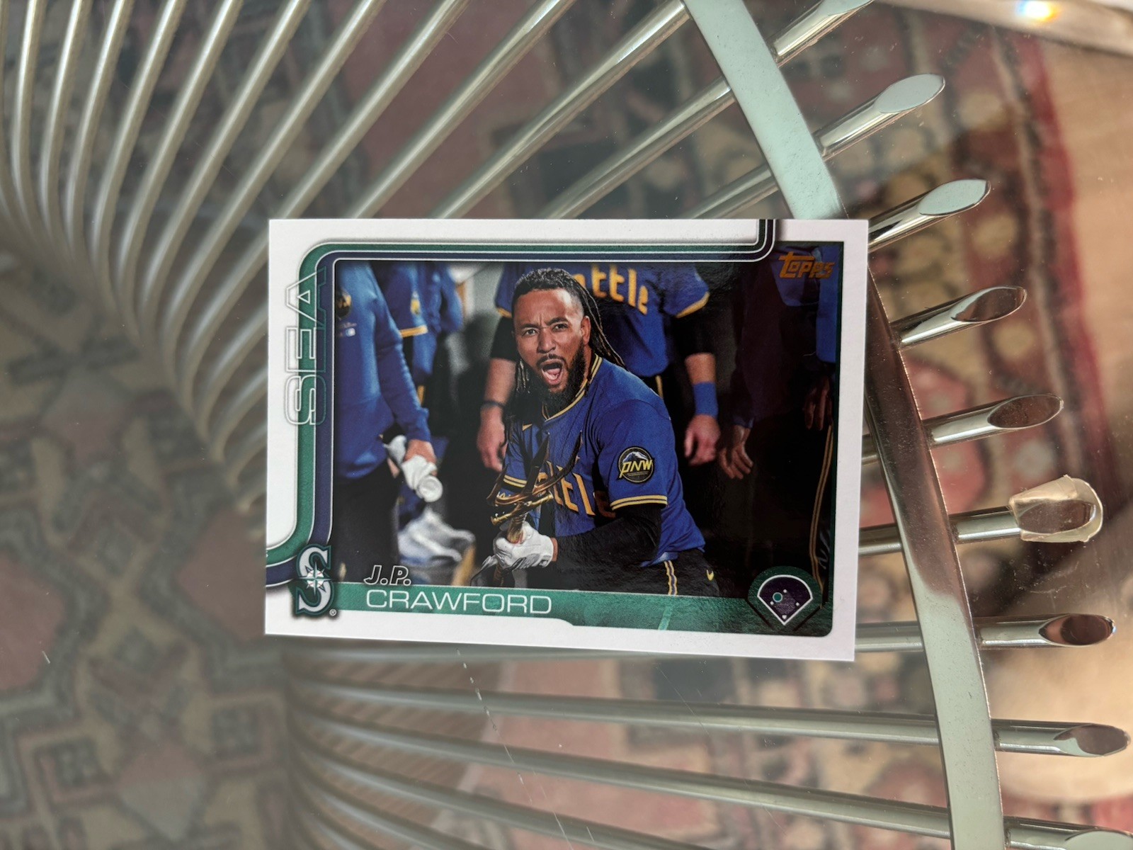 2025 Topps Series 1 - J.P. Crawford #298 Golden Mirror Image Variation
