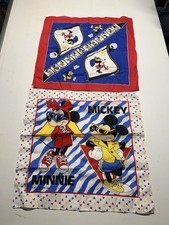 Vintage 80s Disney's Mickey  Minnie Mouse Bandana Scarf Lot Bundle 2 