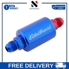 Edelbrock 8130 Inline Fuel Filter Blue Anodized Aluminum