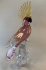 VTG Formia Murano glass COCKATOO glass bird MADE In ITALY 12.5” sculpture Gold