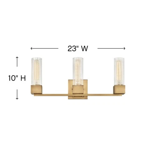 Hinkley Xander 23" Wide Heritage Brass 3-Light Bath Light - Picture 5 of 10