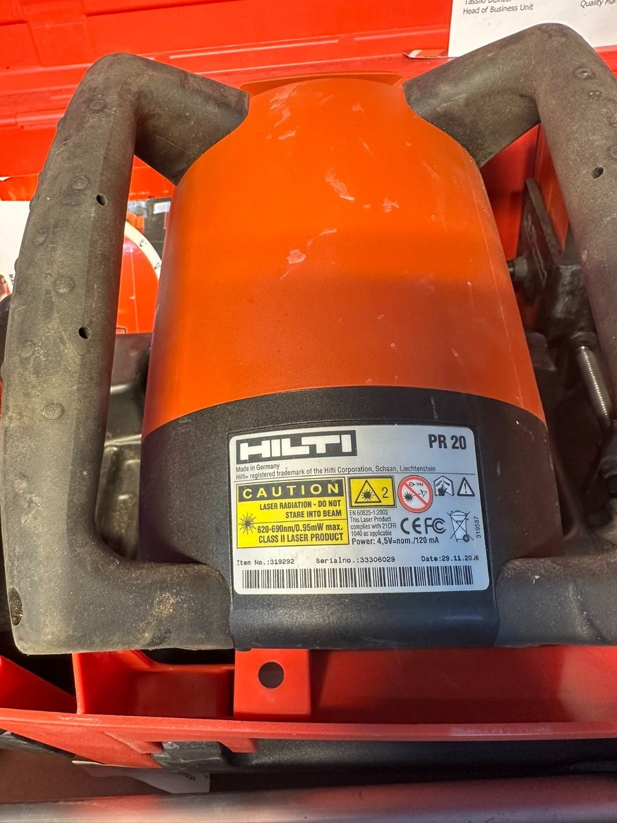 Hilti PR 20 Rotary Laser Level Pa911 Tripod Pra20 Receiver