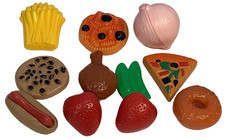 Lot of 11 Play Pretend Food Snack Fast Food Fruit French Fries Hot Dog Pieces