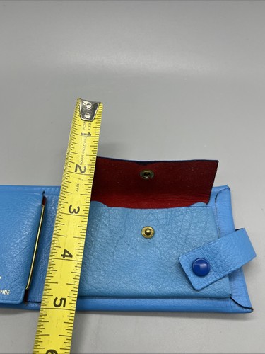 Vintage Wallet 1950s Women’s Turquoise Blue  Bifold Retro Picture VGUC - Picture 12 of 14