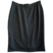Giorgio Armani Black Wool Pencil Skirt Womens Size 10 Lined Le Collezioni Italy